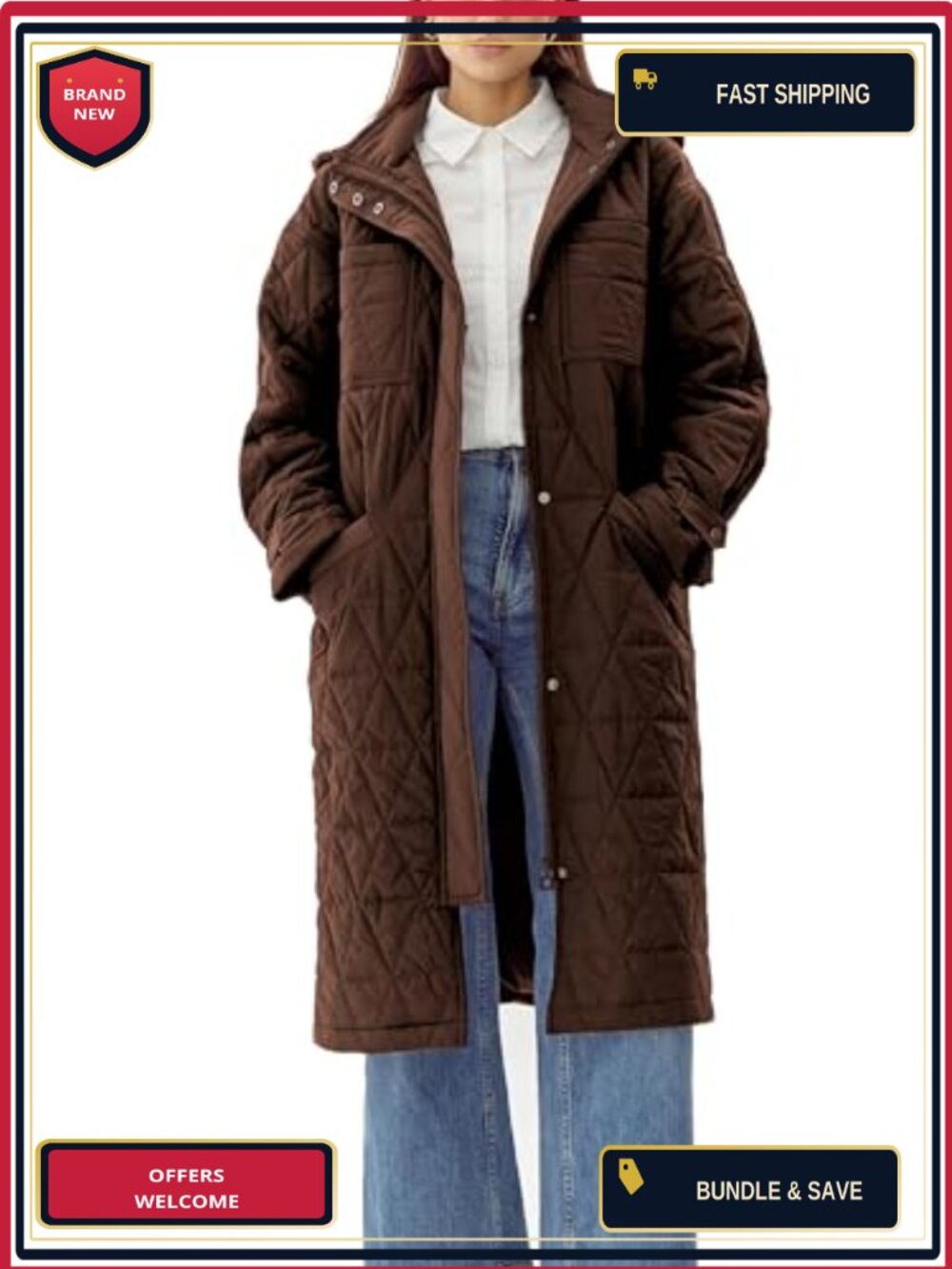 Women's Long Down Puffer Coat Oversized Parka Fully Insulated Winter Jacket